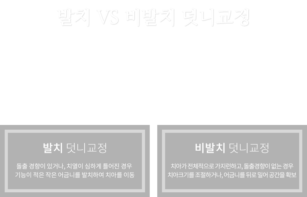 발치 vs 비발치 덧니교정